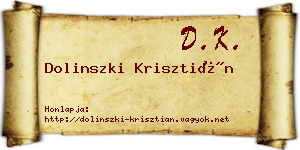 Dolinszki Krisztián névjegykártya