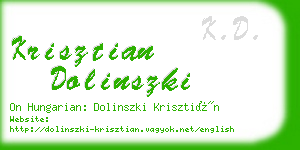 krisztian dolinszki business card